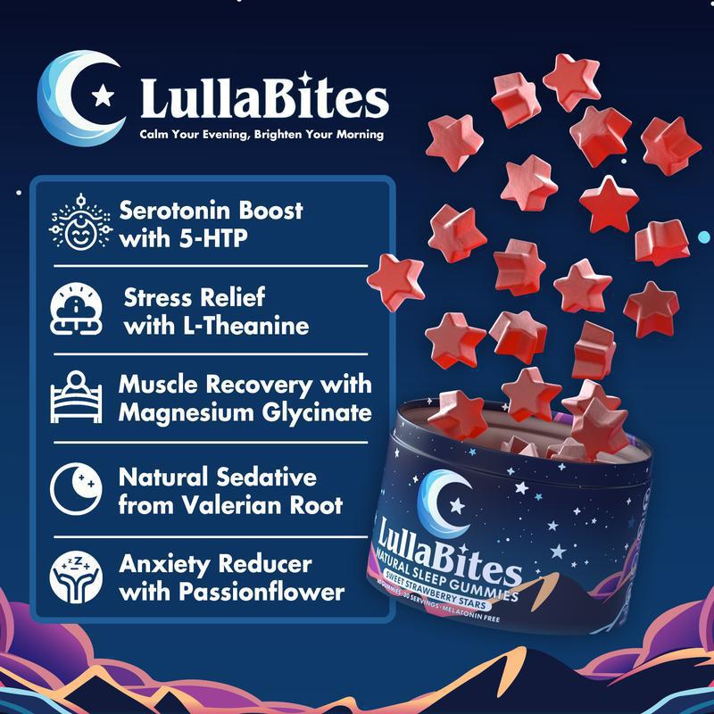 LullaBites Natural Sleep Gummies (Sweet Strawberry Stars)